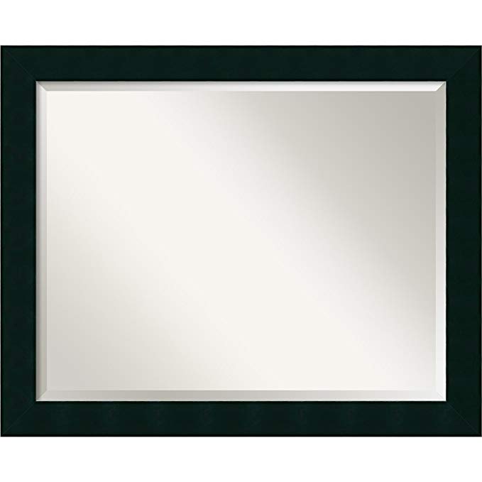 Amanti Art Wall Mirror Large, Tribeca Black Wood: Outer Size 32 x 26