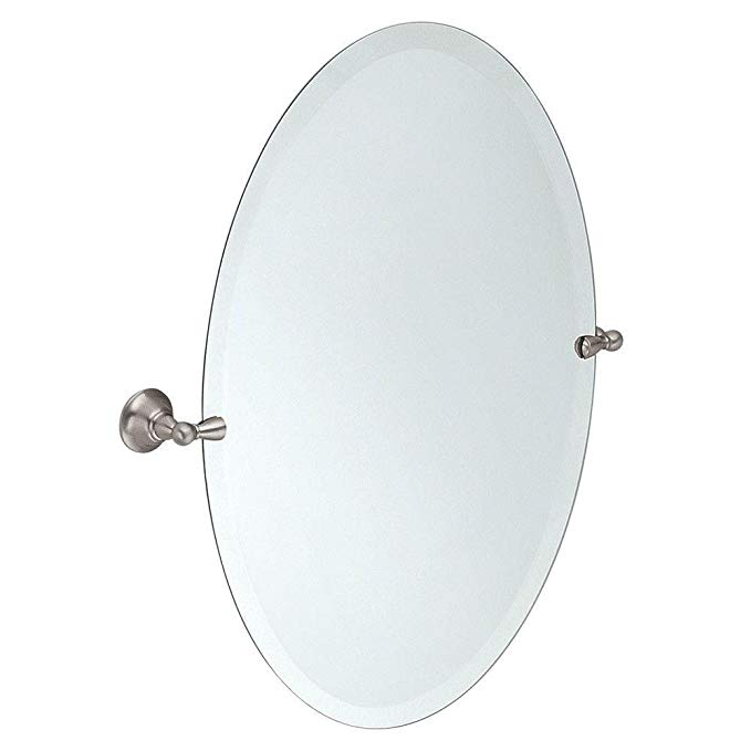 Moen DN6892BN Sage Bathroom Oval Tilting Mirror, Brushed Nickel