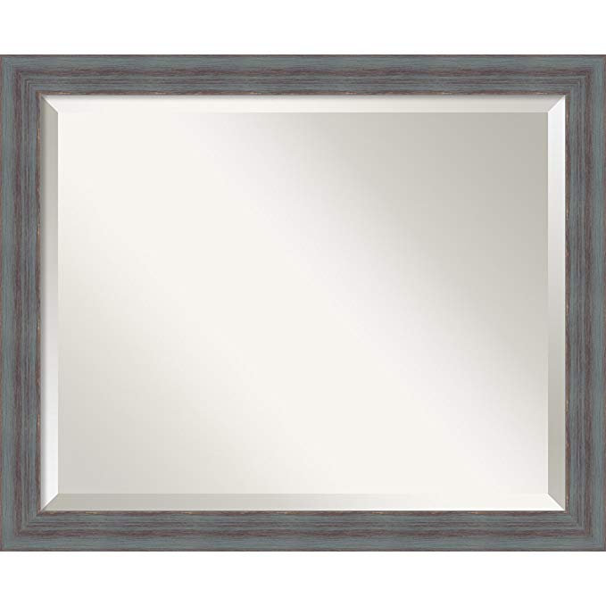 Amanti Art Wall Mirror Medium, Dixie Grey Rustic Wood: Outer Size 22 x 18