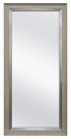 MCS Beveled Leaner Mirror (66902) Rustic Woodgrain, Rustic Woodgrain and Pewter
