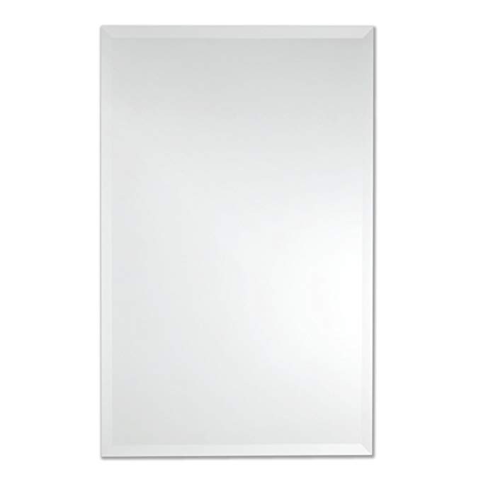 Frameless Rectangle Wall Mirror | Bathroom, Vanity, Bedroom Rectangular Mirror | 24-inch x 36-inch (Large)