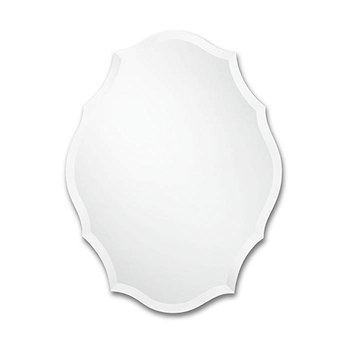 Frameless Mirror | Bathroom, Bedroom, Accent Mirror | Oval with Scalloped Edges