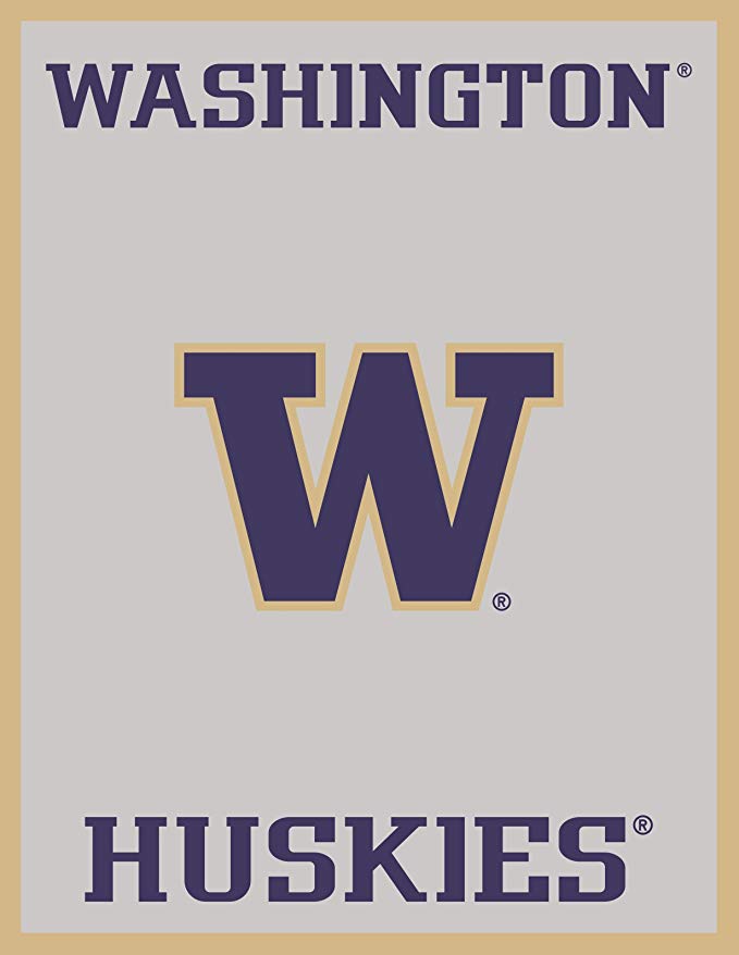 NCAA Washington Huskies-Washington Huskies W Logo Unbreakable Fan Mirror, Chrome, One Size