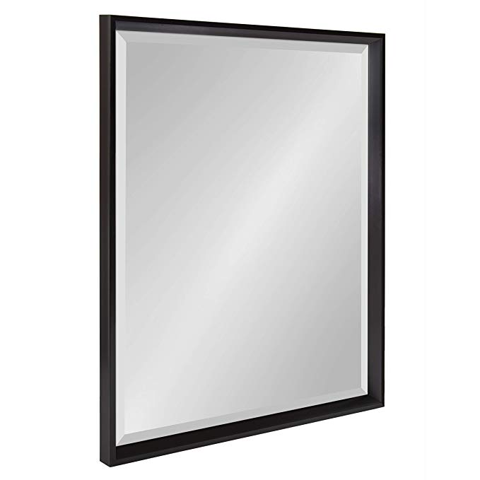 Kate and Laurel Calter Modern Decorative Framed Beveled Wall Mirror, 23.5x29.5 Black
