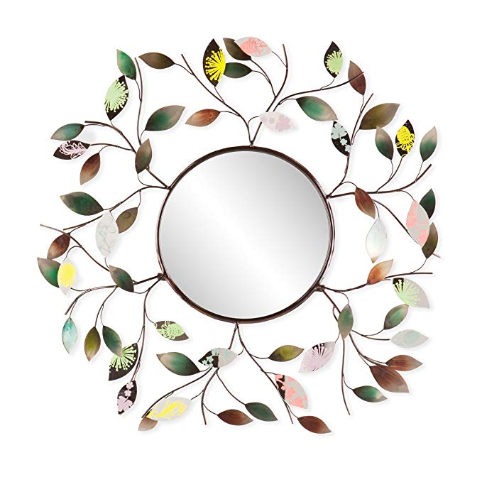 Southern Enterprises Decorative Metallic Leaf Wall Mirror