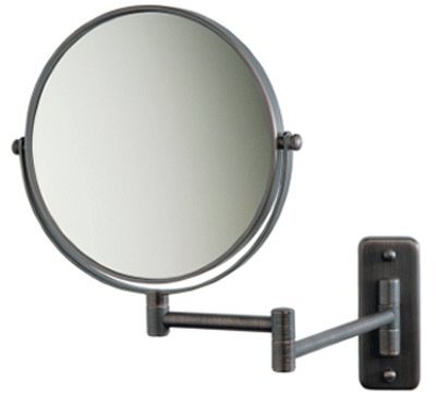 Jerdon 8 Makeup Vanity Mirror, Oil-Rubbed Bronze, Dual Arm, Wall Mount, 7X Optics by Jerdon