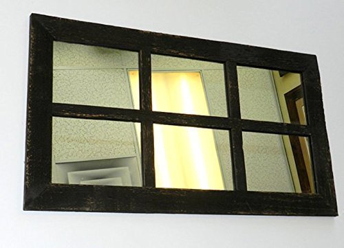 SALE Antique barnwood window mirror 16x28 (6 Panes)