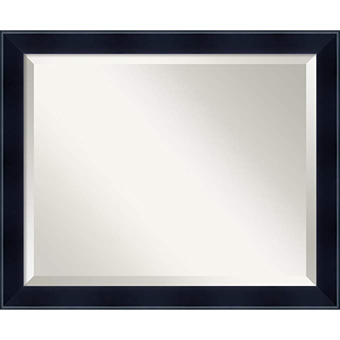 Amanti Art Wall Mirror Medium, Madison Black Wood: Outer Size 23 x 19