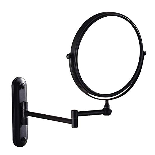 GURUN Wall Mounted Mirror Double Sided With 10X Magnification,Oil-Rubbed Bronze,No light,M1207O(8in,10x Magnification)