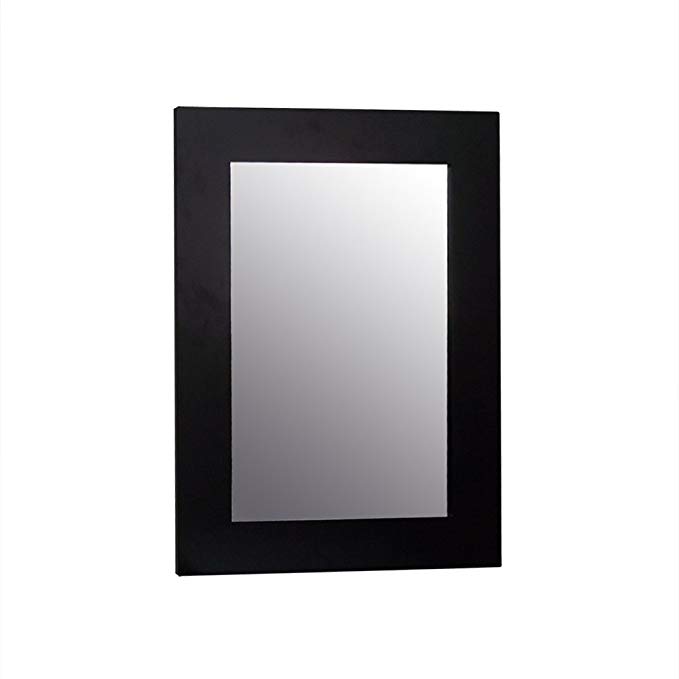 Chatham Bathroom Wall Mounted Mirror with Frame, Brown, Espresso and White (Dark Espresso)