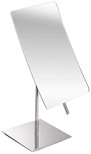 5X Magnified Premium Modern Rectangle Vanity Makeup Mirror 100% Guarantee | Portable Polished Chrome Contemporary Finish | Adjustable Easy Positioning | Best Luxury Quality Magnifying Beauty Mirror