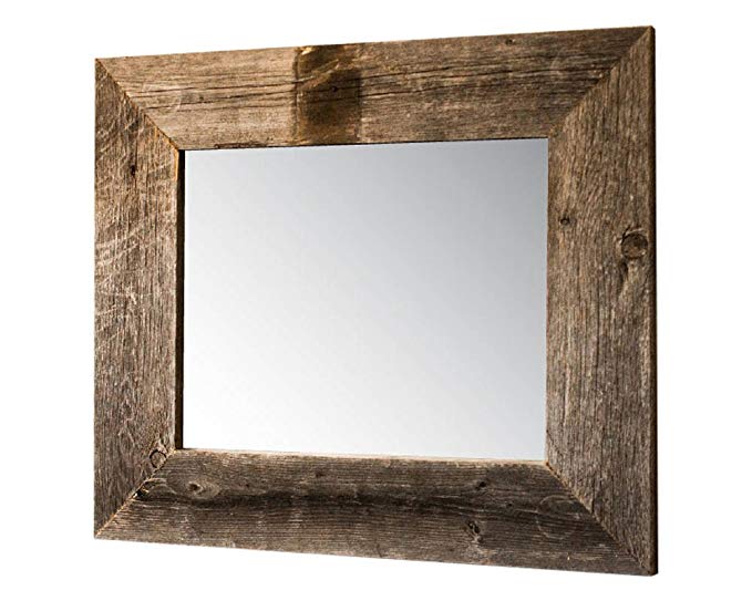 Drakestone Designs Mirror with Barnwood Frame | Wall Mount | Handmade Rustic Reclaimed Wood | 22 x 26 Inches (Natural)