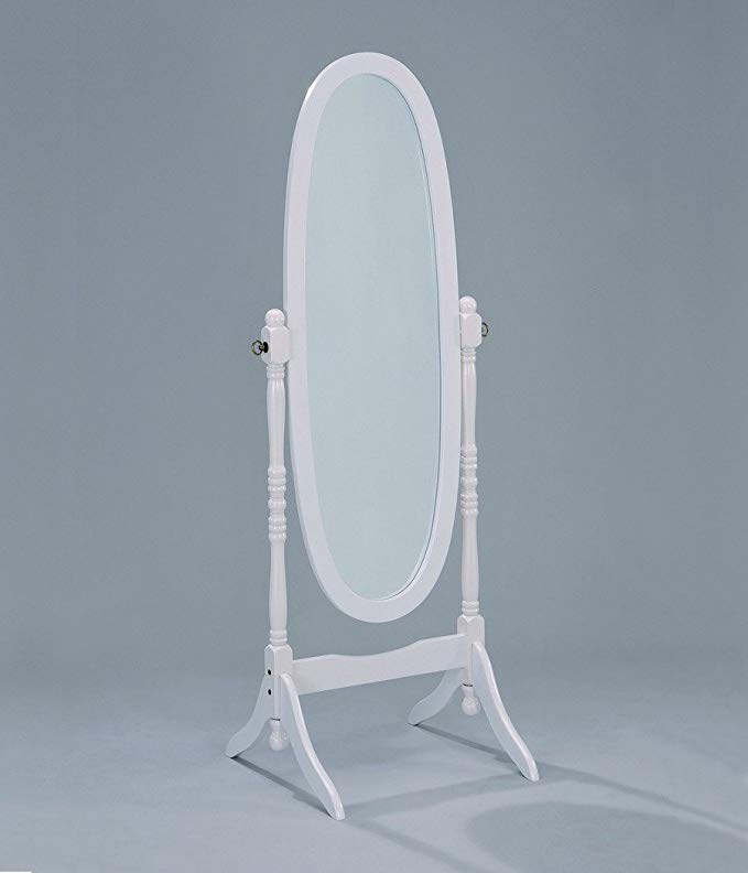 OVAL STAND MIRROR (WHITE)