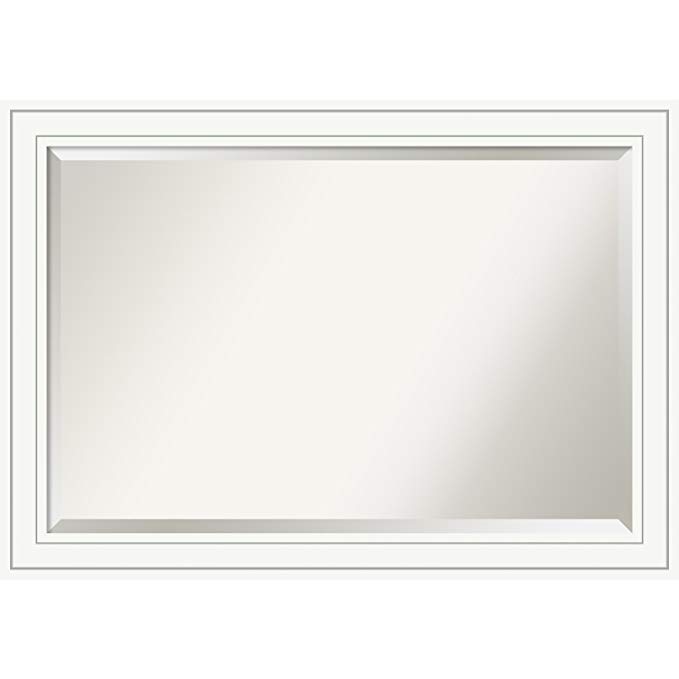 Bathroom Mirror Extra Large, Craftsman White: Outer Size 41 x 29