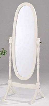 Legacy Decor Swivel Full Length Wood Cheval Floor Mirror, White New