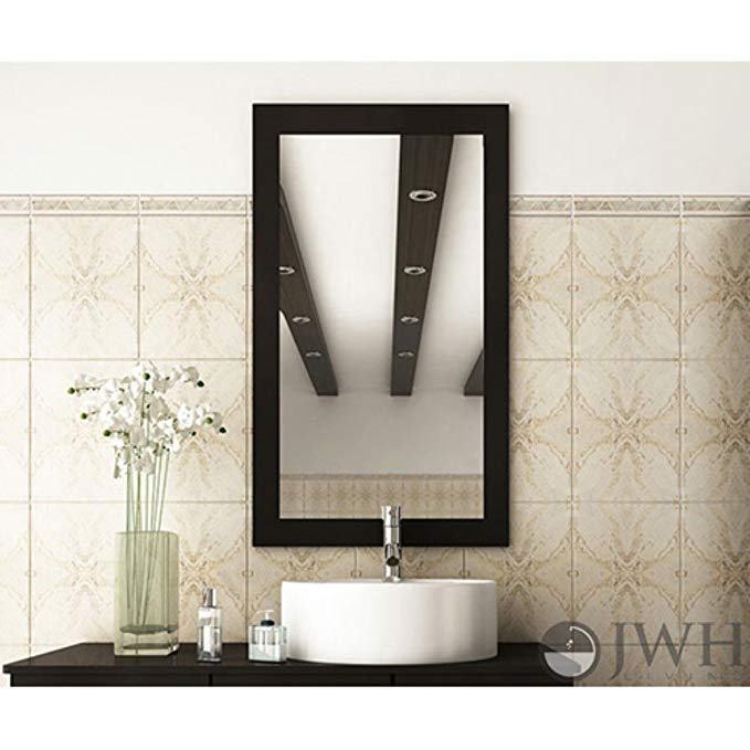 JWH Living Bathroom Mirror with Solid Wood Frame
