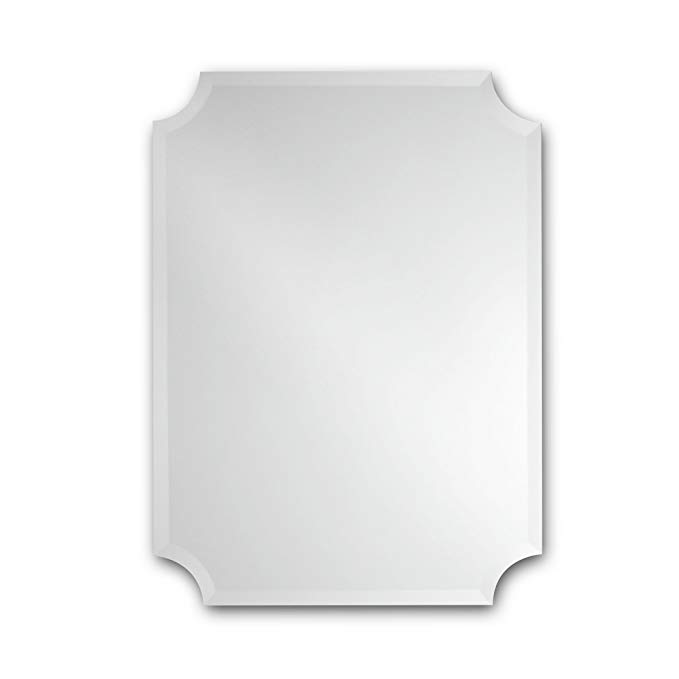 The Better Bevel Frameless Rectangle Wall Mirror | Bathroom, Vanity, Bedroom Rectangular Mirror | Scalloped Corners (24