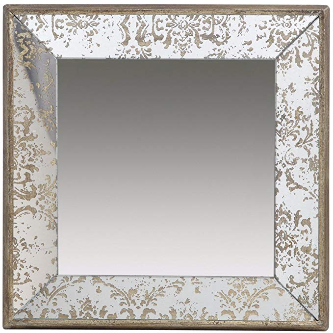 A&B Home 31503 Antique-Look Frameless Square Wall Mirror/Tray
