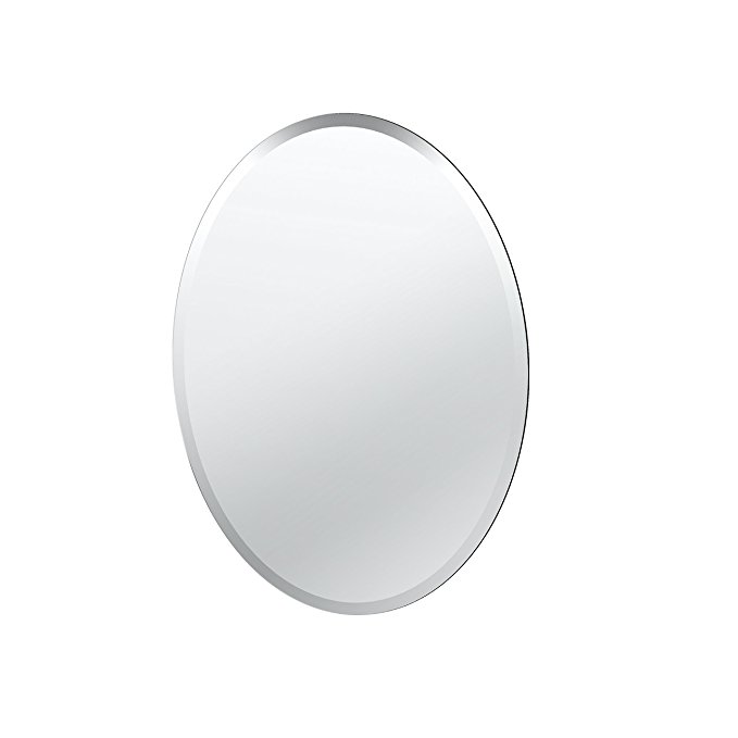 Gatco 1800 Oval Flush Mount Frameless Mirror, 26.5-inch