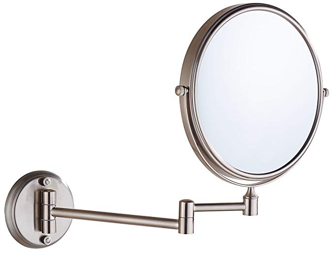 Cavoli 8 Inch Two-Sided Swivel Wall Mounted Mirror with 10x Magnification,Glass & Metal,4 1/2