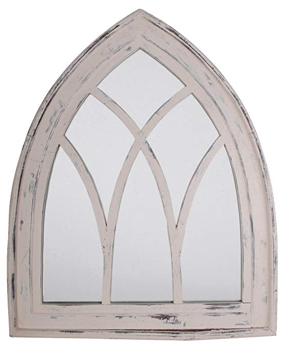 Esschert Design USA WD10 Mirror Gothic, White Wash Finish
