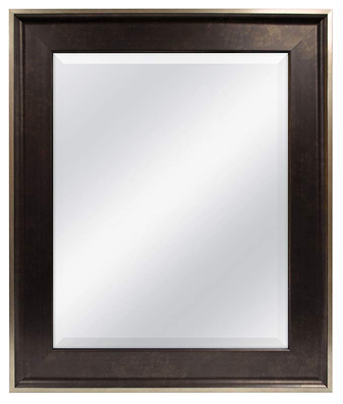 MCS 16x20 Inch Two-tone Wall Mirror, 22x28 Inch Overall Size, Antique Bronze (47693)