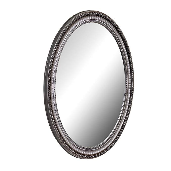 American Pride 9530PEW - Middleton Decorative Framed Oval Mirror Pewter 25 inch x 31 inch