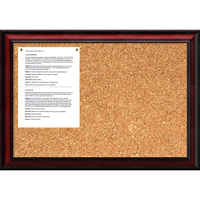 Amanti Art Framed Cork Board Medium, Rubino Cherry Wood: Outer Size 27 x 19