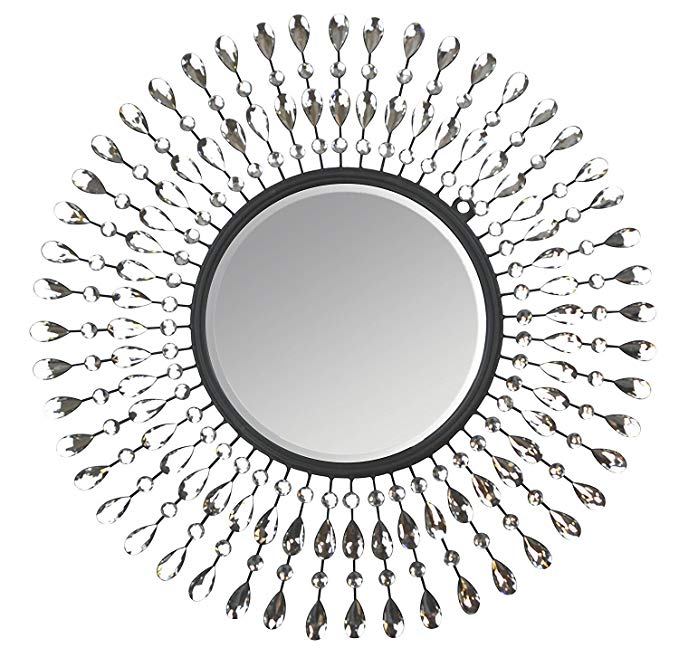 LuLu Decor, Pearl Drop Wall Mirror, Metal Wall Mirror, Frame Size 25