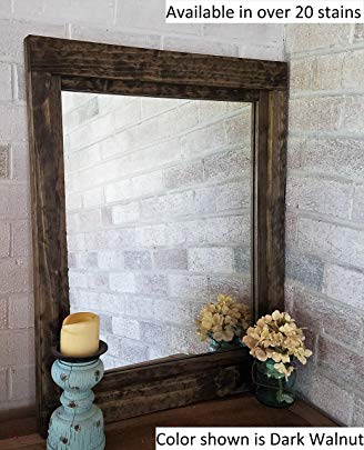 Renewed Décor Farmhouse Mirror in 20 stain colors - Large Wall Mirror - Rustic Modern Home - Home Decor - Mirror - Housewares - Woodwork - Frame - Stained Mirror Available in 5 sizes