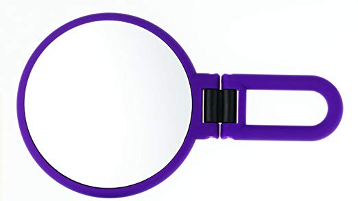 Danielle Soft Touch 10X Hand Held or Folded Mirror, Purple