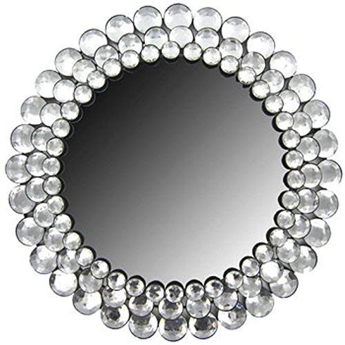 Round Crystal Gemstone Accented Mirror