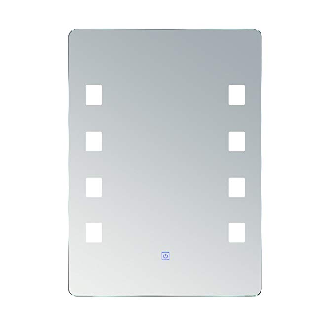 HOMCOM Vertical 32” LED Illuminated Bathroom Wall Mirror - 8 Square LEDs
