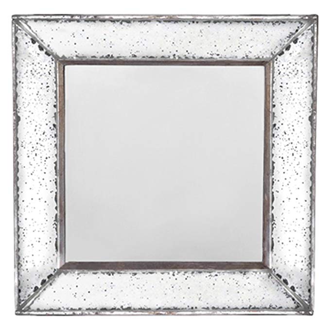 A&B Home Antique-Look Framess Square Wall Mirror Tray, 18