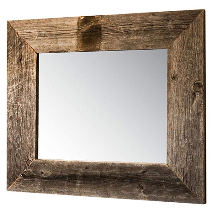 Drakestone Designs Mirror with Barnwood Frame | Wall Mount | Handmade Rustic Reclaimed Wood | 17 x 20 Inches (Natural)