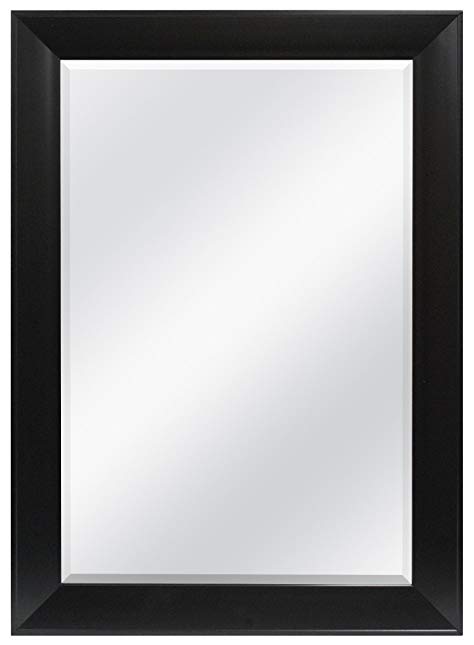 MCS 35.5x23.5 Inch Wedge Rectangular Mirror, 30x42 Inch Overall Size, Black (20455)