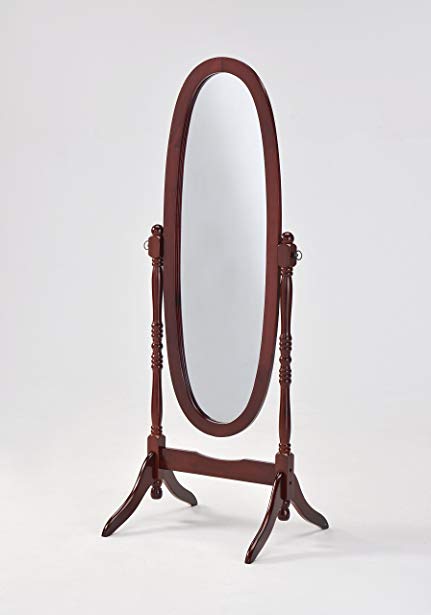 Wooden Cheval Floor Mirror, Cherry Finish by eHomeProducts
