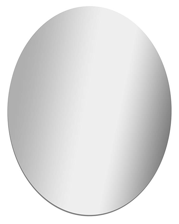 GLOSSY GALLERY Oval Shatterproof Acrylic Safety Mirror - 22in x 28in