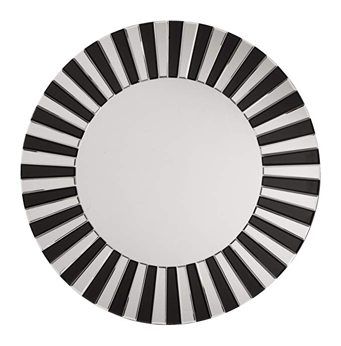 OSP Designs SH9362-osp The Jazz Note Round Wall Decor with Glass, Mirror/Black